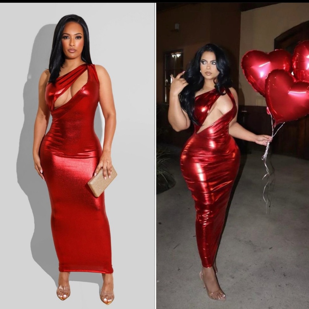 Red, Stretchy, Fitted, Dress